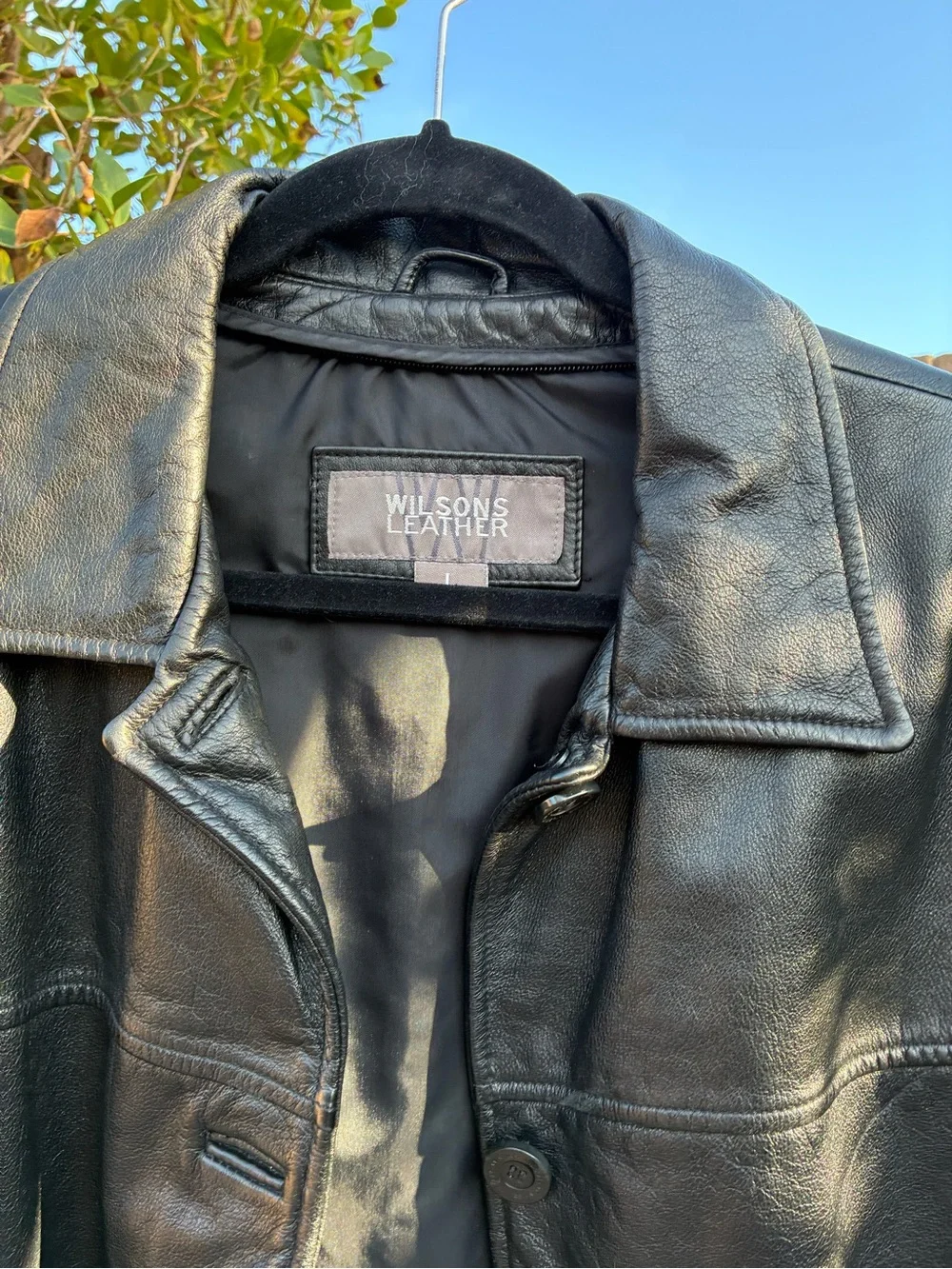 Wilsons Leather Black Men's Leather Car Coat